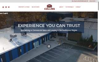 Collins Commercial Real Estate website
