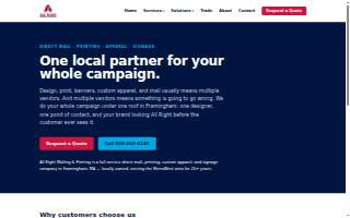 All Right Mailing And Printing website