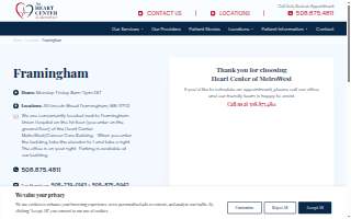 Heart Center of Metrowest website