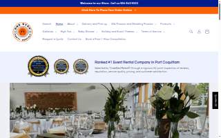 One Stop Party Rentals website