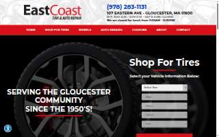 East Coast Tire & Auto Repair website