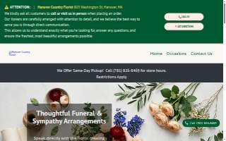 Hanover Country Florist website