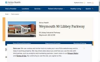 Atrius Health Cardiovascular Center Weymouth of Hingham website