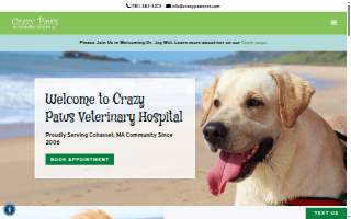 Crazy Paws Veterinary Hospital website