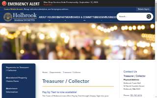 Holbrook Town Treasurer Collector website