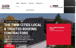 Storm Group Roofing of Holbrook website