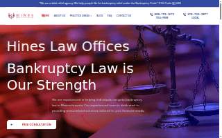 Hines Bankruptcy Law of Holliston website
