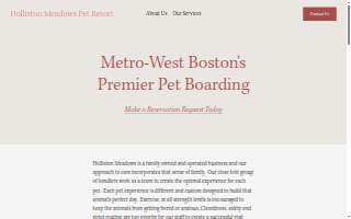 Holliston Meadows Pet Resort website