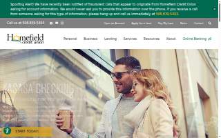 Homefield Credit Union website