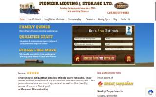 Pioneer Moving & Home Services website