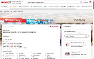 CVS Pharmacy of Hudson website