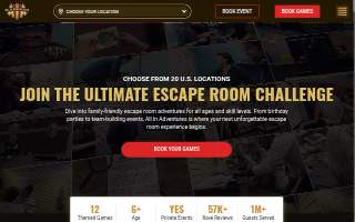 All In Adventures Escape Rooms of Poughkeepsie website