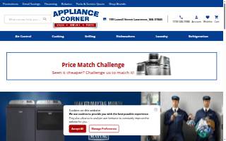 Appliance Corner of Lawrence website