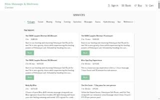 Bliss Massage & Wellness Center website