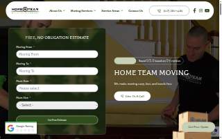Home Team Moving website