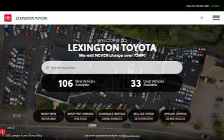 Lexington Toyota Service website