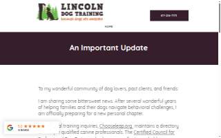 Lincoln Dog Training website