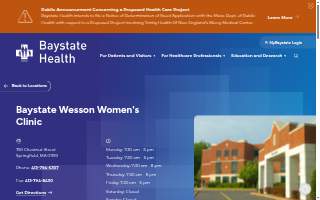 Baystate Wesson Women's Clinic website