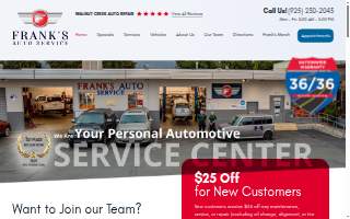 Frank's Auto Service website