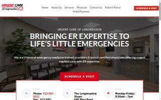 Urgent Care of Longmeadow website