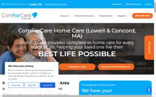 ComForCare Home Care Lowell website