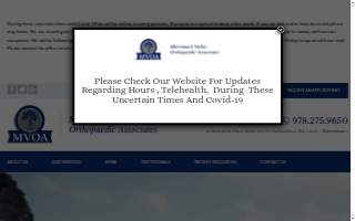 Merrimack Valley Ortho Associates website