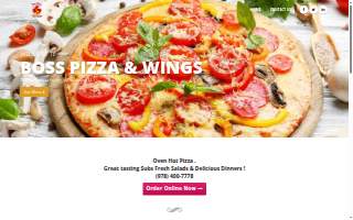 Boss Pizza and Wings website