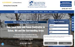 Boston Fence & Vinyl of Malden website