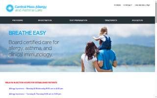 Central Mass Allergy & Asthma Care website