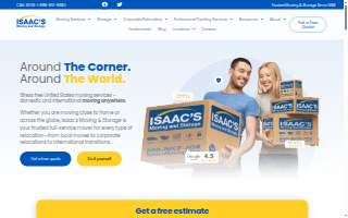 Isaacs Moving and Storage website