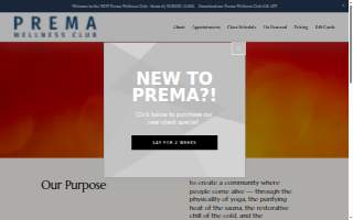 Prema Wellness Club website
