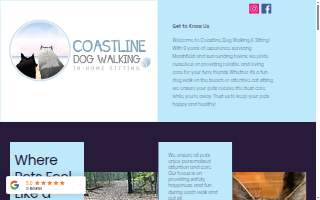 Coastline Dog Walking & In-Home Sitting website