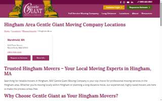Hingham Moving Services website