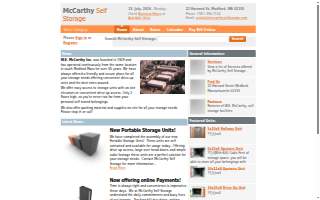 McCarthy Self Services Storage website