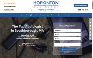 Hopkinton Audiology of Medway website