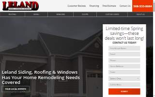 Leland Siding, Roofing & Windows website