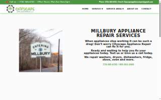 Cityscape Appliance Repair of Millbury website