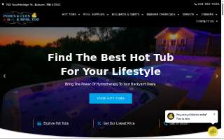Pools & Cues & Spas, Too website