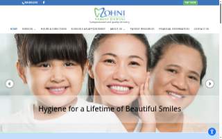 Zohni Family Dental website