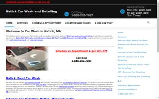 Natick Car Wash and Detailing website