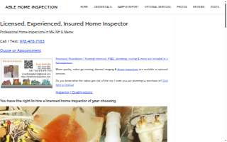Able Home Inspection of Beverly website
