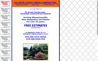 Atlantic Coast Fence Company Inc website