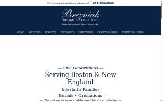 Brezniak Funeral Directors Inc website