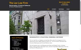 The Lev Law Firm of Newton website