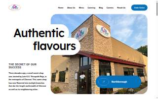 A2b Indian Veg Restaurant - Northborough MA website