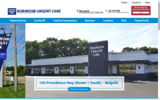 Norwood Urgent Care website
