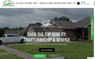 Over The Top Roofing website