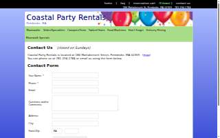 Coastal Party Rentals website