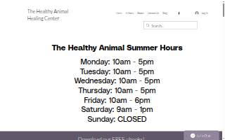 The Healthy Animal Healing Center website