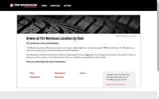 Tire Warehouse of Keene website